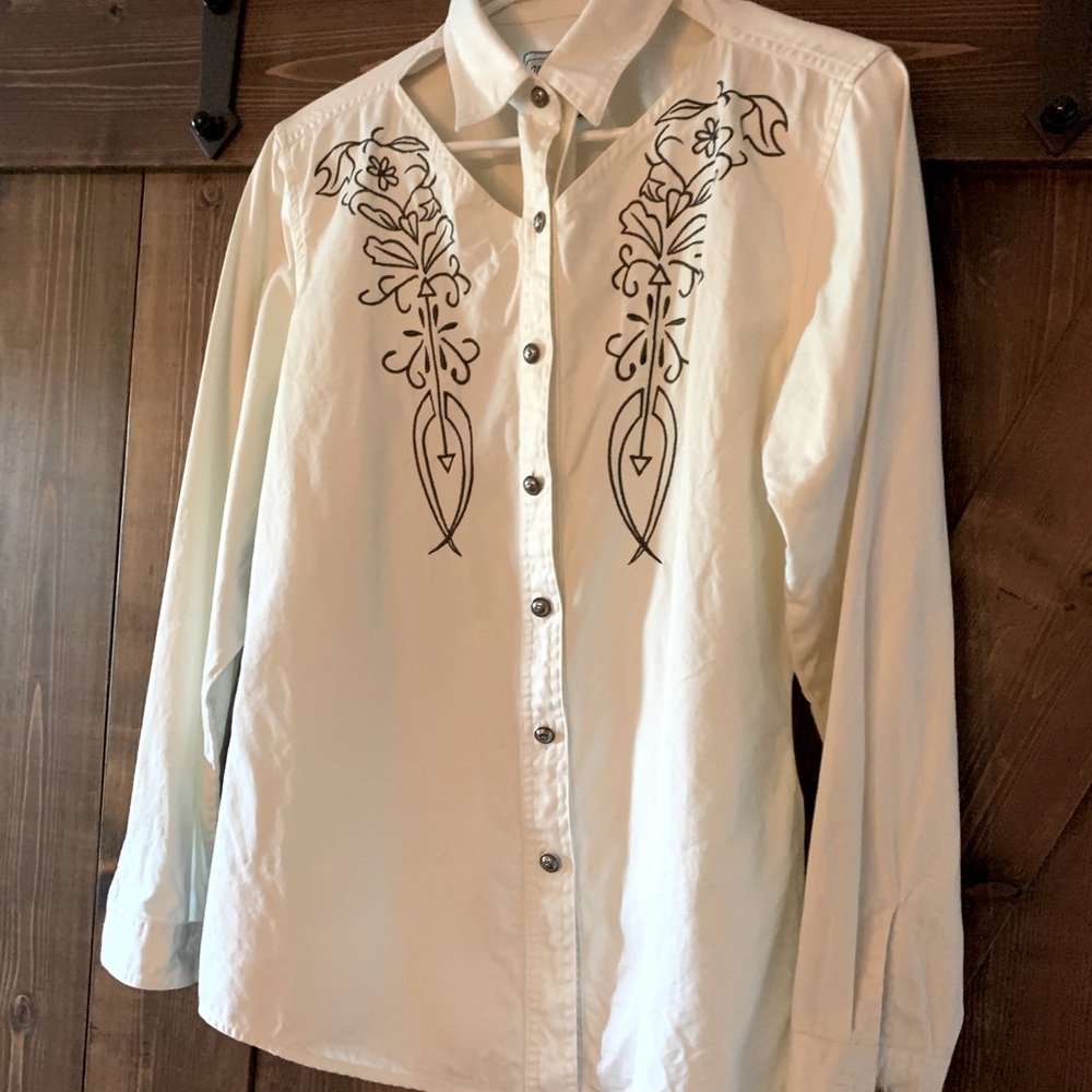 Vintage Wrangler Embroidered Button Down womens
